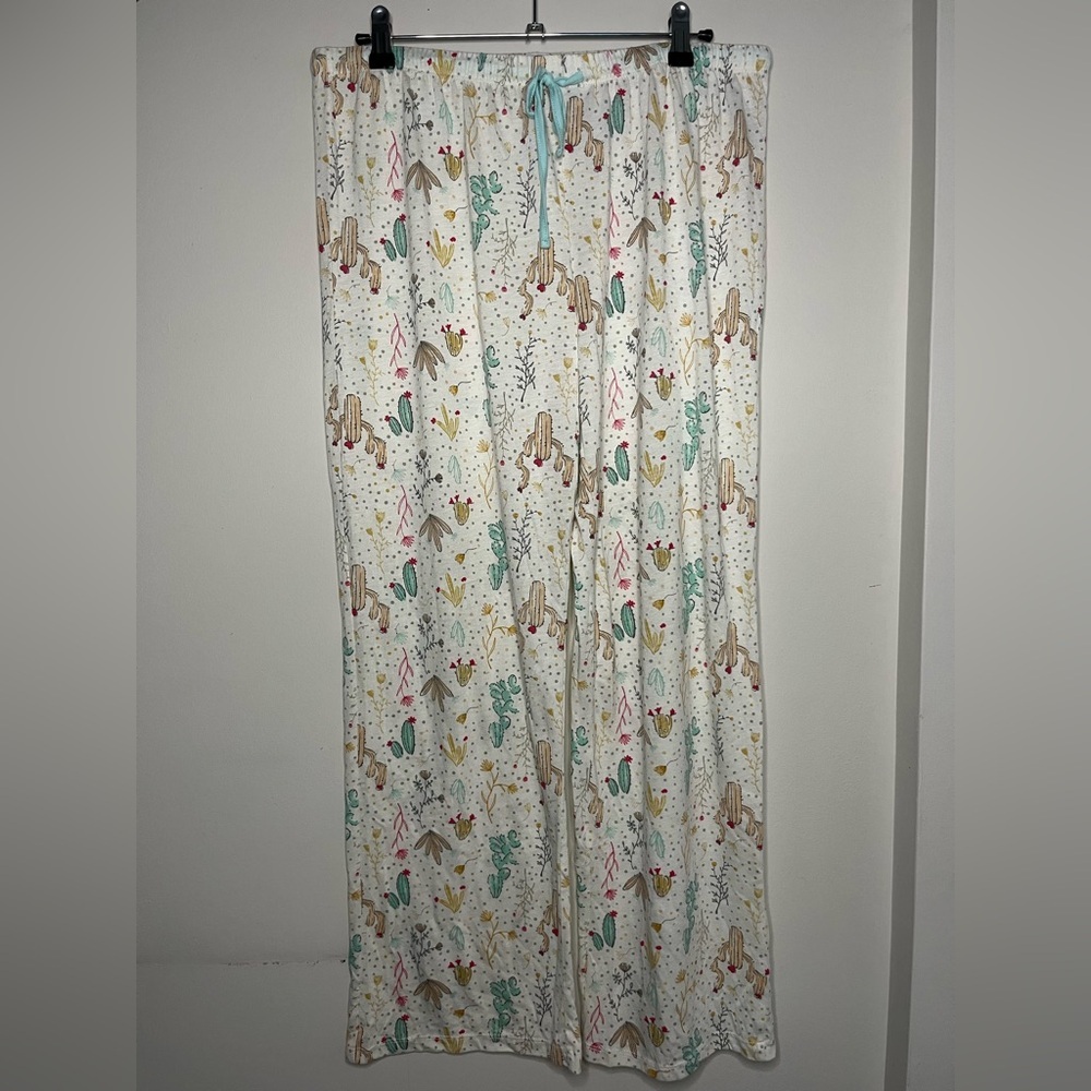 Women’s Jammies Multicolored Cactus Desert Pajama Bottoms Lightweight Soft Large